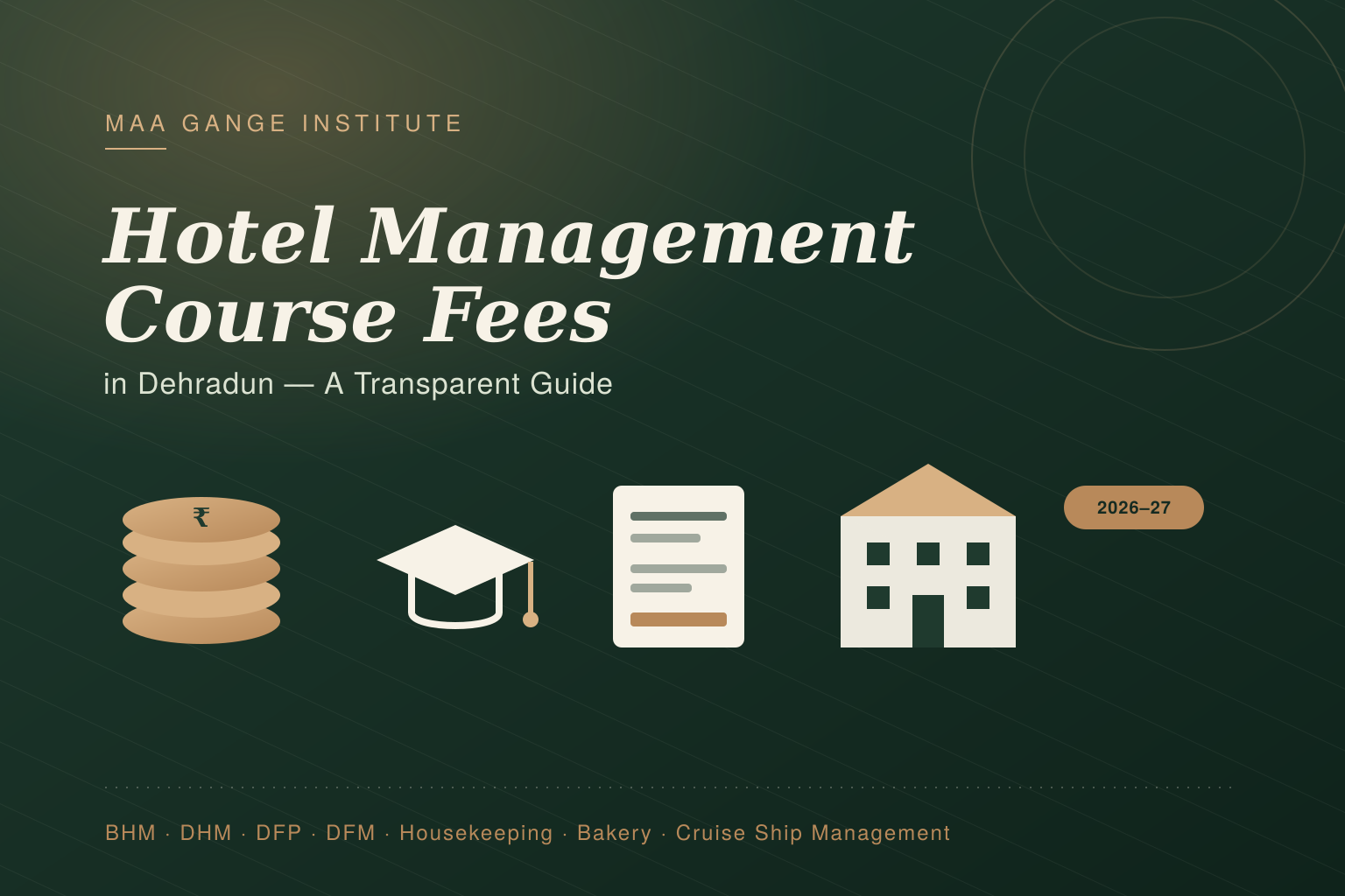 Hotel management course fees in Dehradun — Maa Gange Institute fee guide covering BHM, DHM and diploma programs